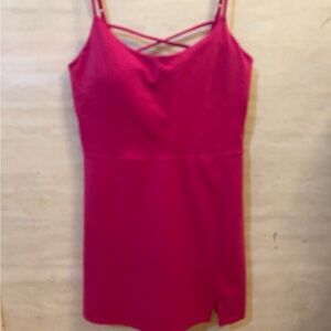 NWT- Express Vibrant Pink Skort Dress Criss-Cross Back Straps